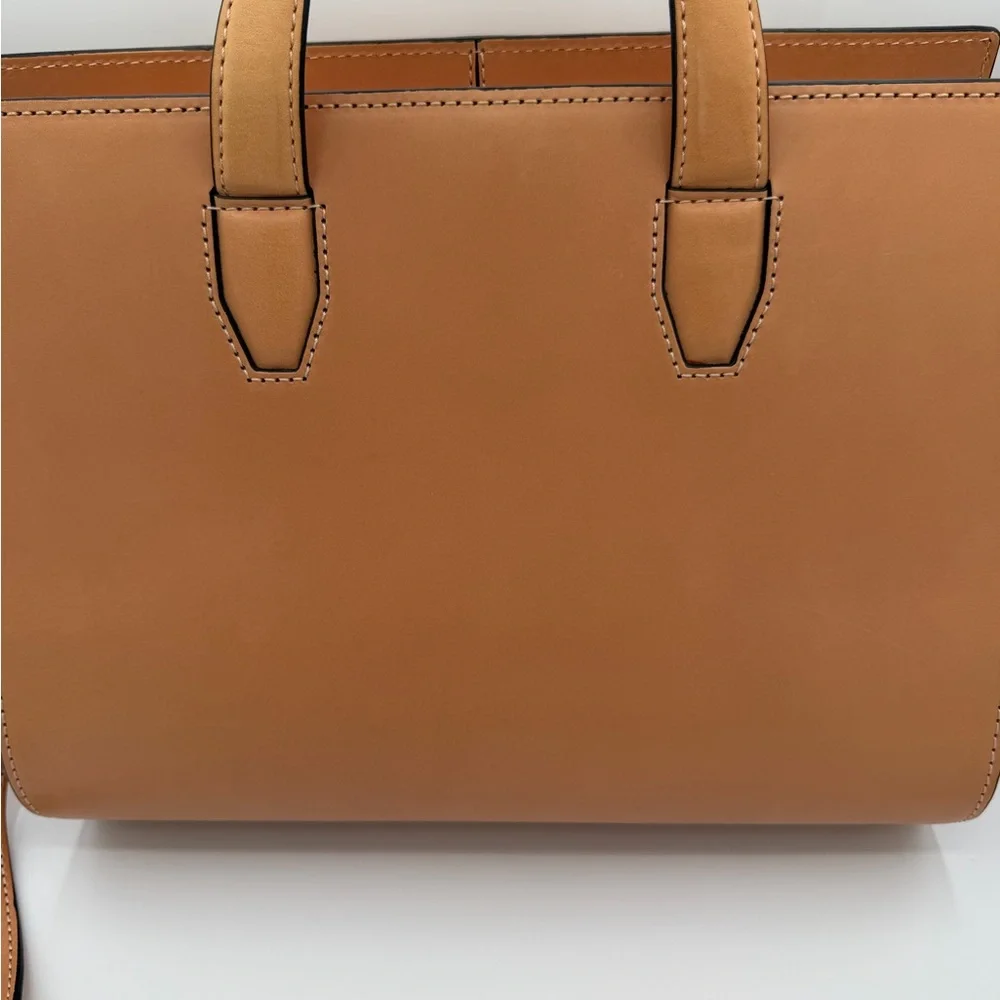 Alexander Wang Tan Leather Large Structured Satchel Top Handle Crossbody Bag